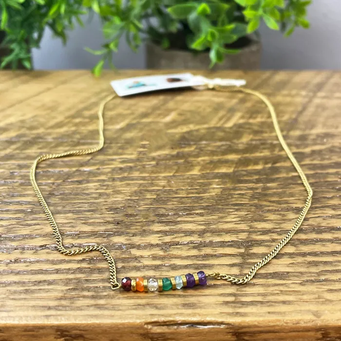 Delicate Beaded Chakra Necklace DharmaCrafts Necklaces