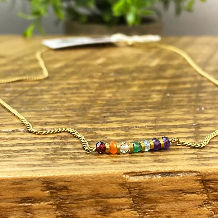 Delicate Beaded Chakra Necklace DharmaCrafts Necklaces