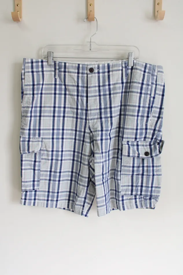 Dockers Rings Dockers Blue Plaid Cargo Shorts 40