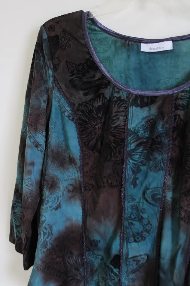 Dressbarn Rings Dressbarn Blue Brown Top L Petite