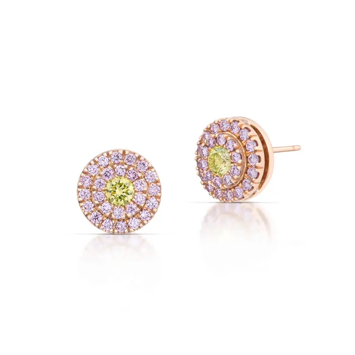 Earrings 114 Carat Fancy Color Diamond Pav Stud Earrings Stephen Silver Fine Jewelry