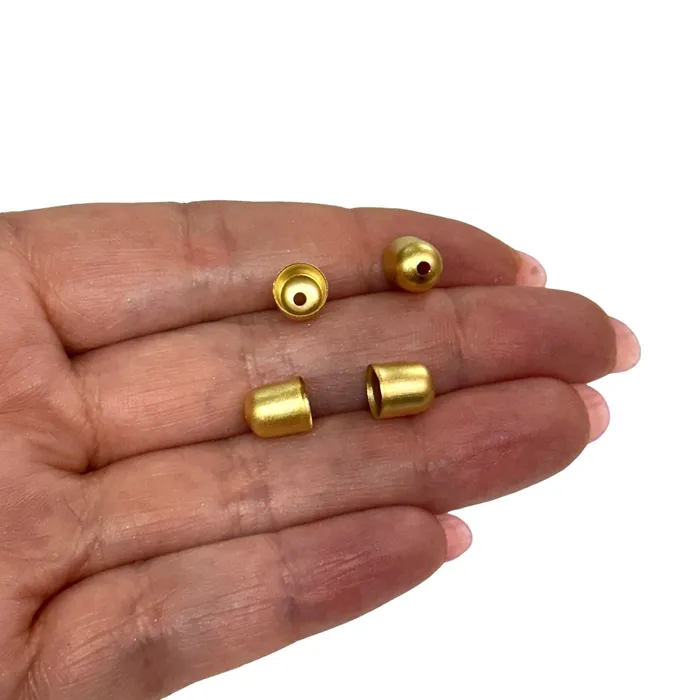Earrings 24Kt Matte Gold Plated Bead Caps Gold Plated Tassel Caps 4 pcs in a pack Peppy Beads