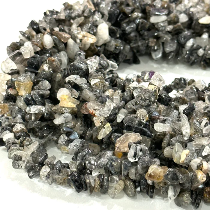 Earrings 90 cm Strand Freeform Moss Agate Chips Long strand 36 Peppy Beads