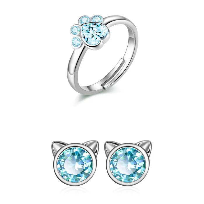 Earrings Anillo de plata y Aretes de plata con dije de Gato y Circonia Gold Shield Earrings Anillo de plata y Aretes de plata con dije de Gato y Circonia Gold Shield