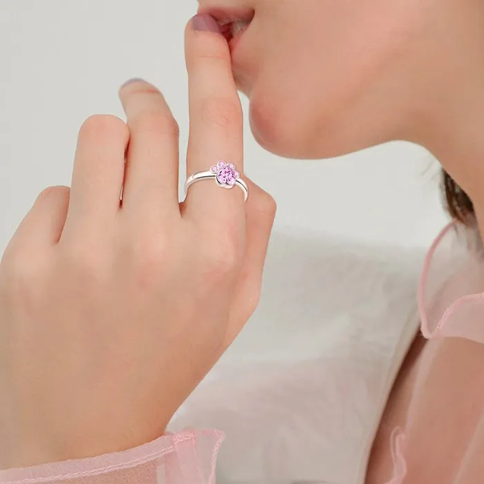 Earrings Anillo de plata y Aretes de plata con dije de Gato y Circonia Gold Shield