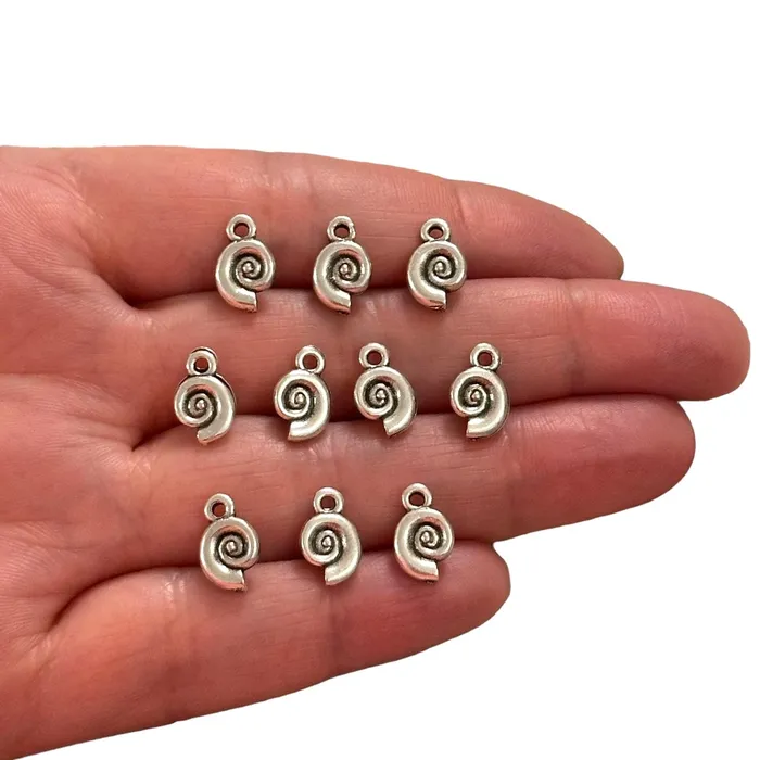 Earrings Antique Silver Plated Shell Charms Silver Under the Sea Charms 10 pcs in a pack Peppy Beads Earrings Antique Silver Plated Shell Charms Silver Under the Sea Charms 10 pcs in a pack Peppy Beads