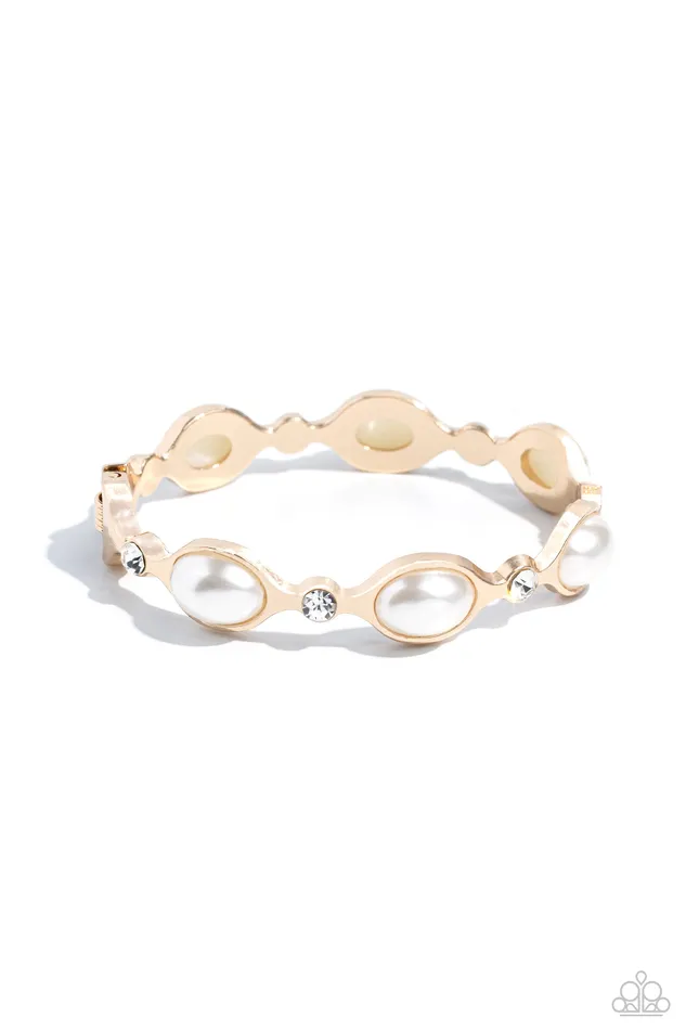 Earrings Are You Gonna Be My PEARL Gold Paparazzi Accessories