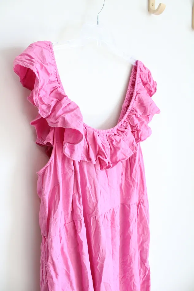 Earrings Ava Viv Ava Viv Pink OffTheShoulder Maxi Dress 1X