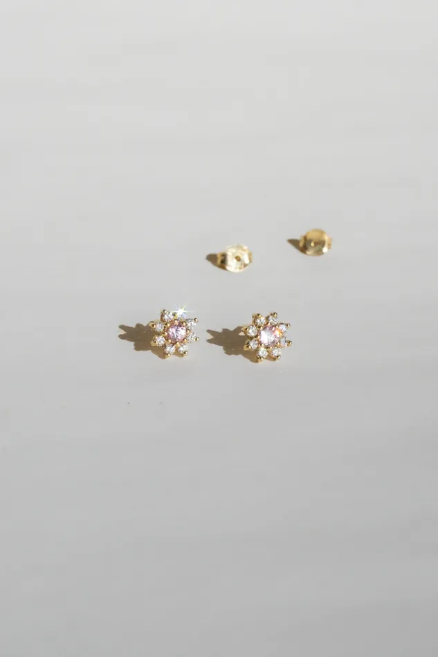 Earrings Bellis Studs Pink Sapphire madetoorder Foe Dear