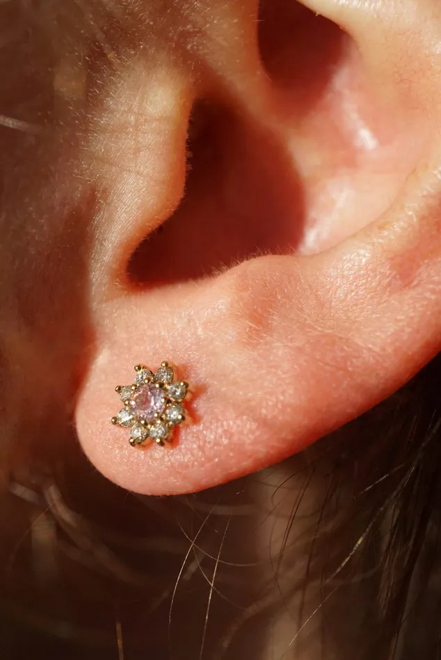 Earrings Bellis Studs Pink Sapphire madetoorder Foe Dear