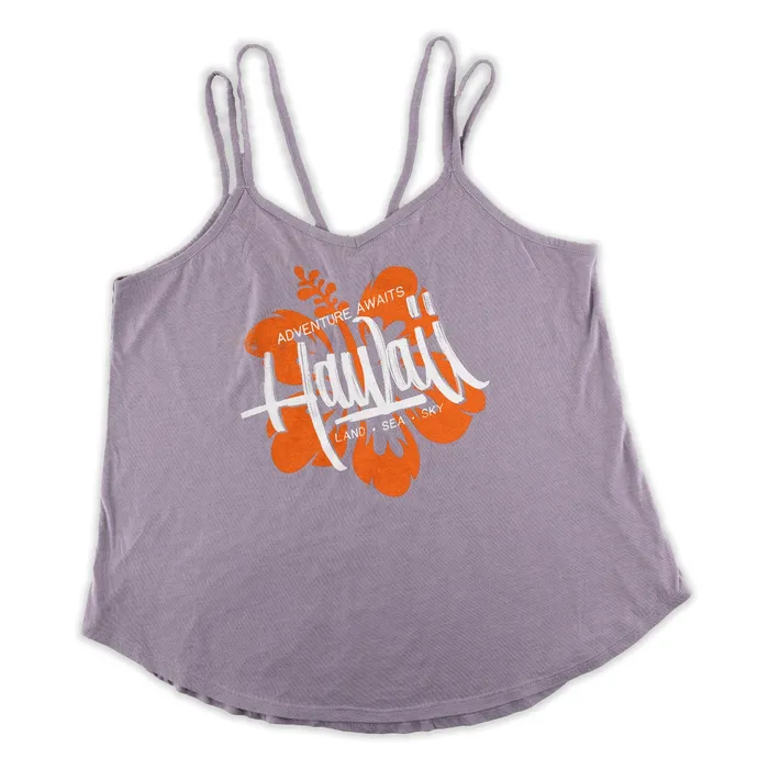 Earrings Bright Hibiscus Womens Strap Tank Top Gray GREATMOUNTAINWE