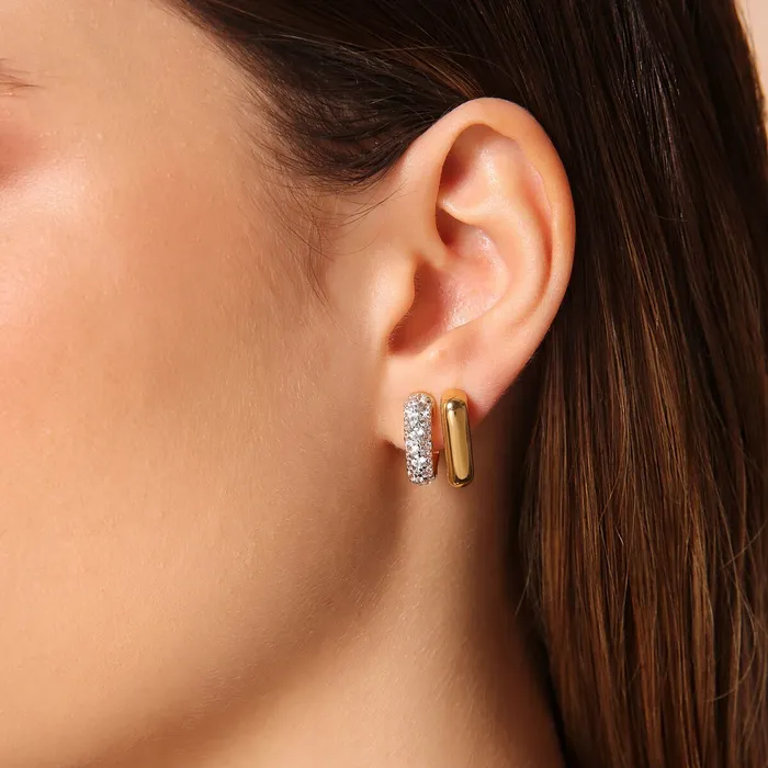 Earrings Bronzallure Orecchini a Lobo Quadrati Golden