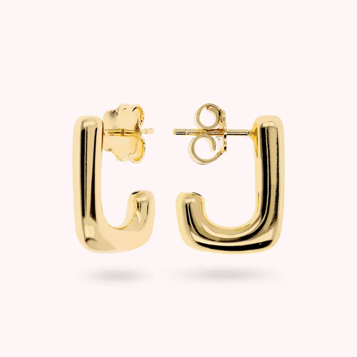 Earrings Bronzallure Orecchini a Lobo Quadrati Golden