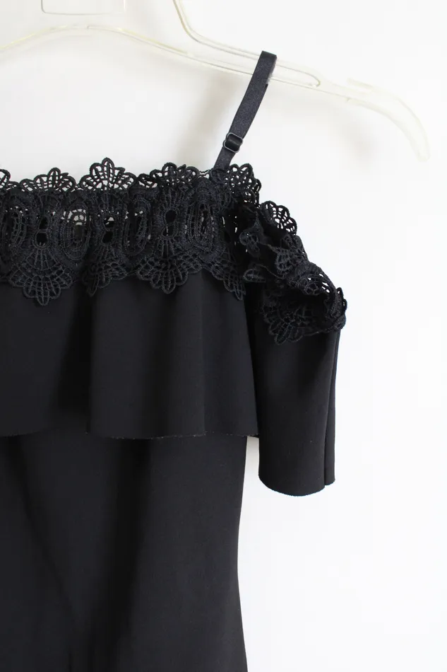 Earrings By X By By x By Black Fitted OffTheShoulder Dress 0