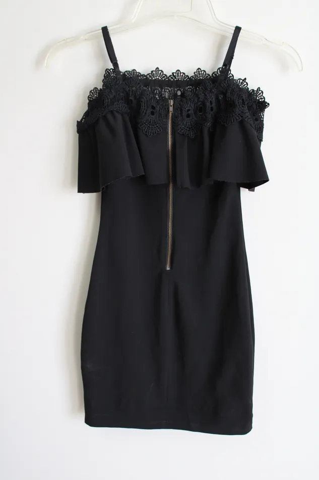 Earrings By X By By x By Black Fitted OffTheShoulder Dress 0