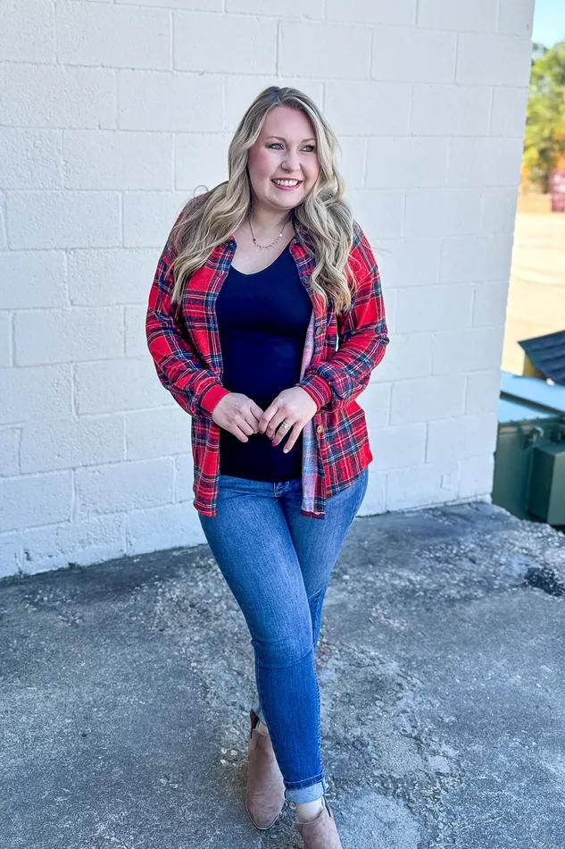 Earrings Cabin Retreat Plaid Button Down Top Heimish