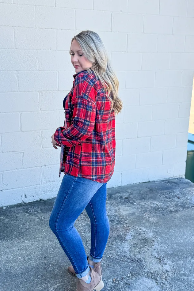 Earrings Cabin Retreat Plaid Button Down Top Heimish