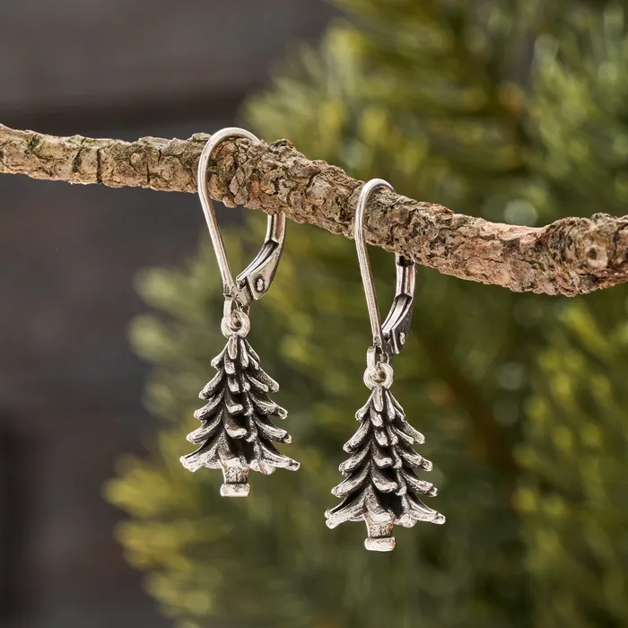 Earrings Chadds Ford Jewelry Vintage Leverback Pine Tree Earrings