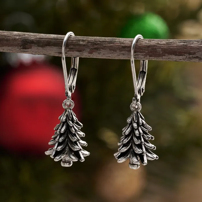 Earrings Chadds Ford Jewelry Vintage Leverback Pine Tree Earrings