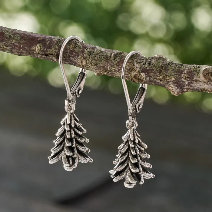 Earrings Chadds Ford Jewelry Vintage Leverback Pine Tree Earrings