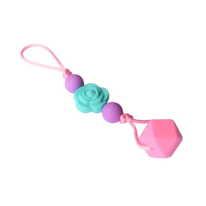 Earrings Chewy Zipper Pull Aqua Flower Munchables