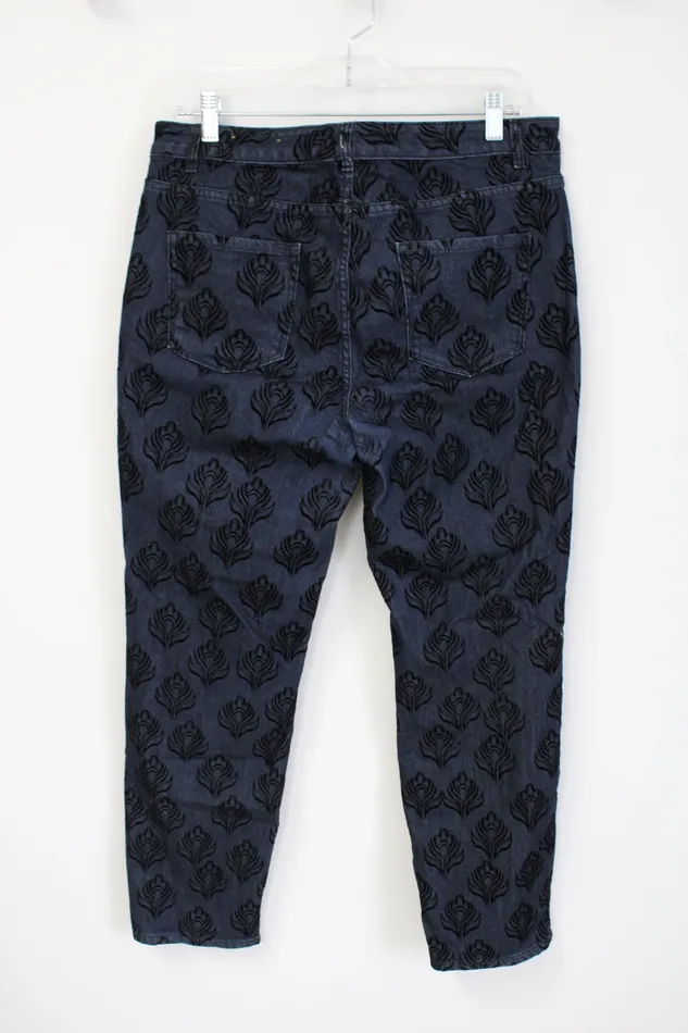 Earrings Coldwater Creek Coldwater Creek Natural Fit Velvet Printed Jeans 12