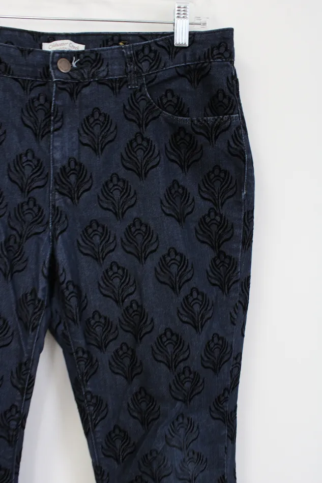 Earrings Coldwater Creek Coldwater Creek Natural Fit Velvet Printed Jeans 12