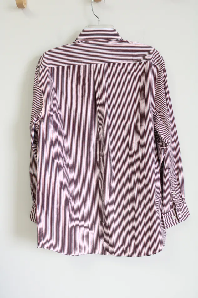 Earrings Croft Barrow Maroon Striped Easy Care Classic Fit Button Down Shirt 16 3233 Croft Barrow