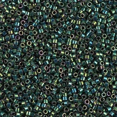 Earrings DB0027 Metallic Green Luster Miyuki Delica 110 Peppy Beads
