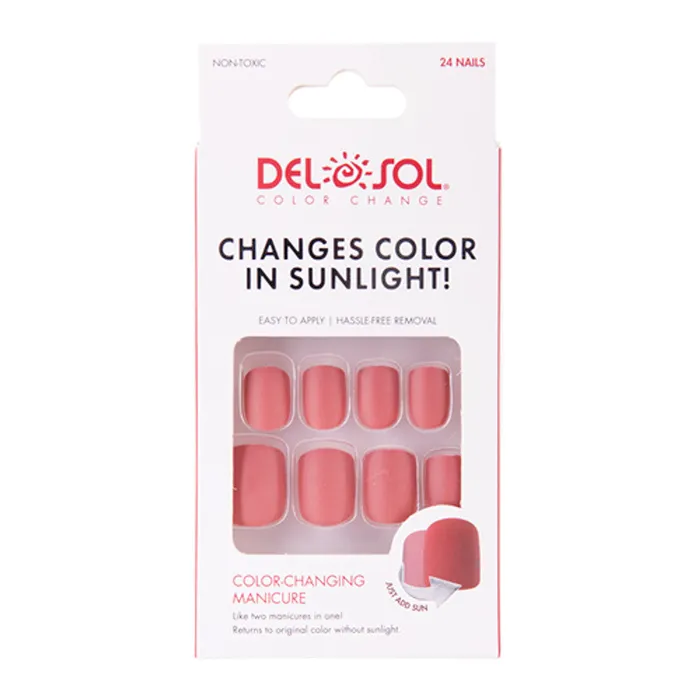 Earrings DELSOL Del Sol Rouge Goddess Colorchanging Manicure Nails Pink to Deep Pink