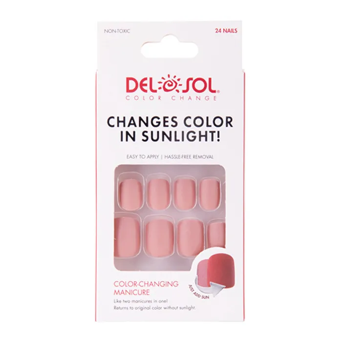Earrings DELSOL Del Sol Rouge Goddess Colorchanging Manicure Nails Pink to Deep Pink