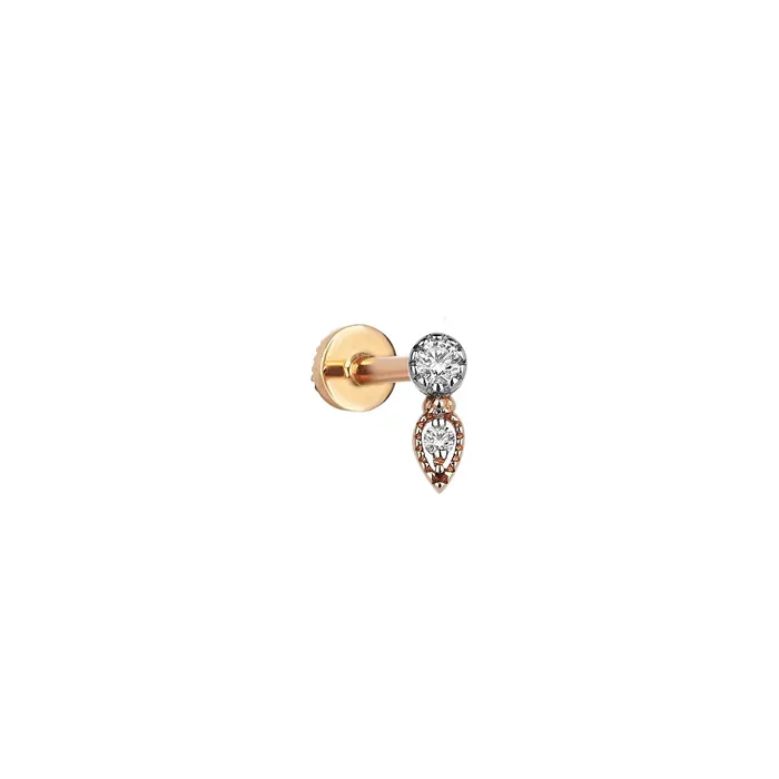 Earrings Droplet Solitare Piercing Kismet by Milka