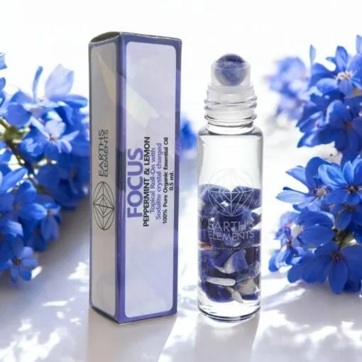 Earrings EARTHSELEMENTS Crystal RollOn Focus Essential Oil