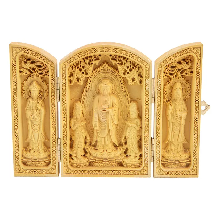 Earrings Eastern Elm Trifold Portable Kuan Yin Medicine Buddha Shrine