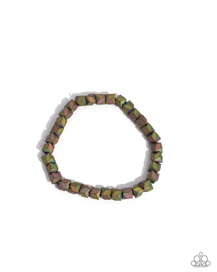 Earrings Faceted Finale Multi Paparazzi Accessories