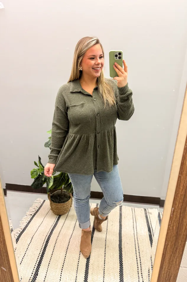 Earrings Fireside Festivities Waffle Knit Button Top Heimish