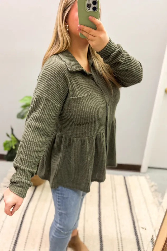 Earrings Fireside Festivities Waffle Knit Button Top Heimish