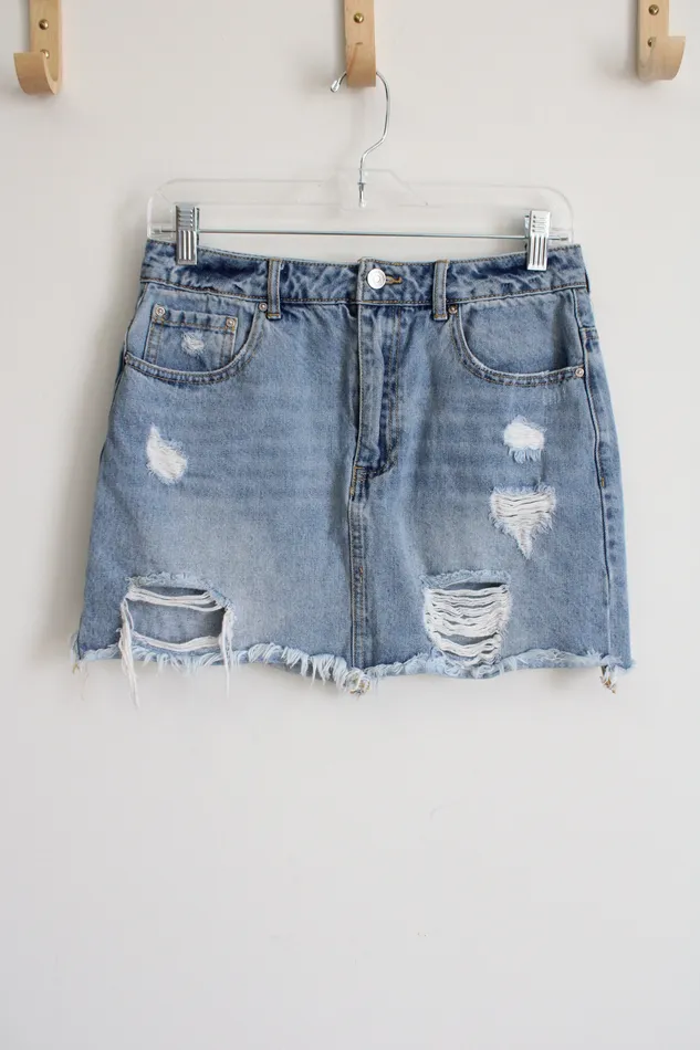 Earrings Forever 21 Forever 21 Distressed Denim Mini Skirt 27 24