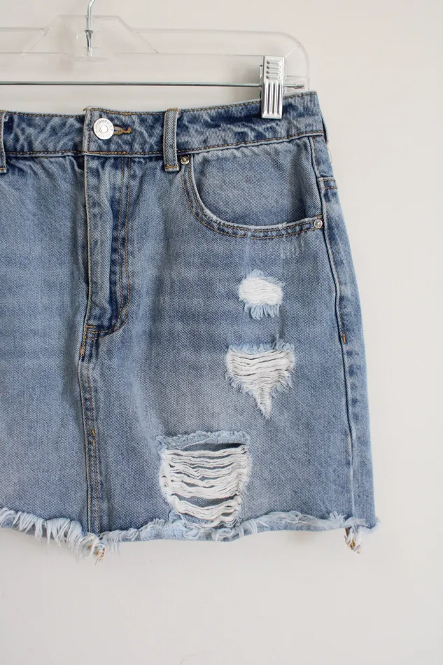 Earrings Forever 21 Forever 21 Distressed Denim Mini Skirt 27 24