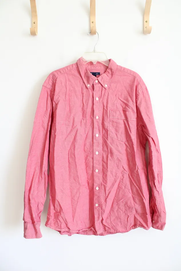 Earrings Gap Slim Fit Red Long Sleeved Button Down Cotton Shirt XXL Gap