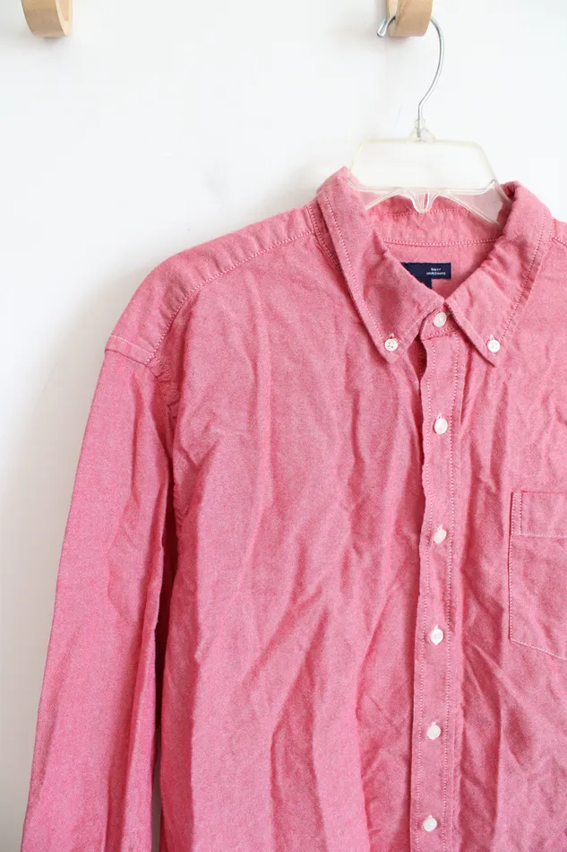 Earrings Gap Slim Fit Red Long Sleeved Button Down Cotton Shirt XXL Gap
