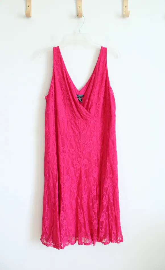 Earrings Glamour Pink Rose Lace Overlay Flowy Dress 20W Glamour