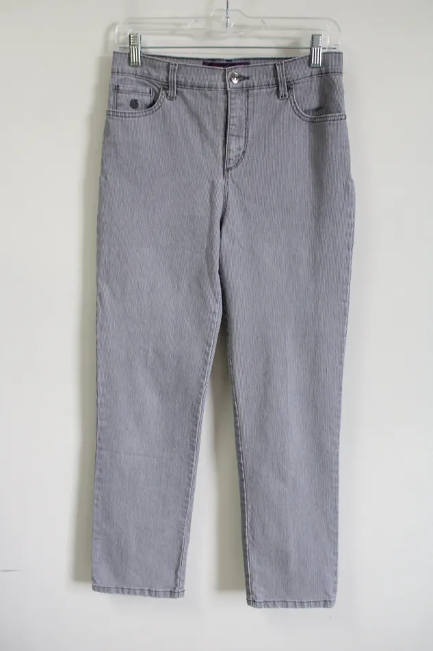 Earrings Gloria Vanderbilt Gloria Vanderbilt Amanda Gray Pinstripe Jeans 6 Petite