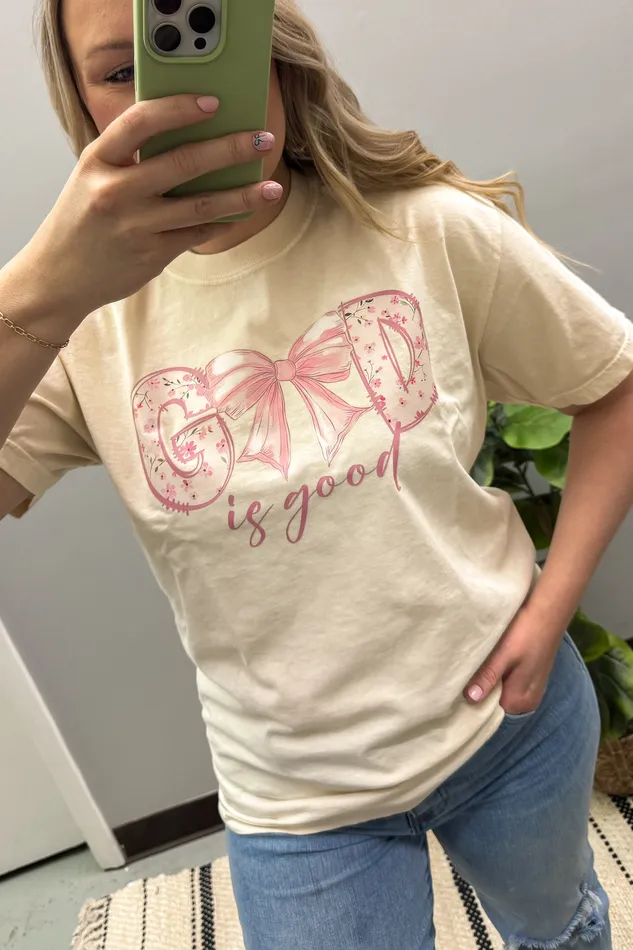 Earrings God Is Good Graphic Tee Ivory JL Franklins