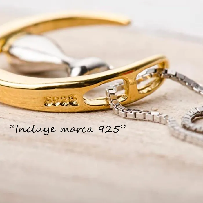Earrings Gold Shield Cadena de Oro para Mujer con Dije de Gato