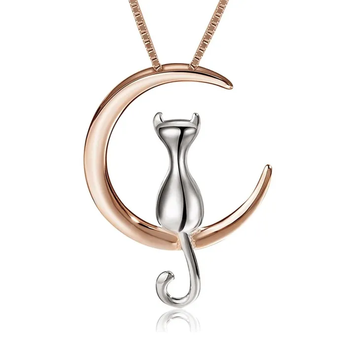 Earrings Gold Shield Cadena de Oro para Mujer con Dije de Gato