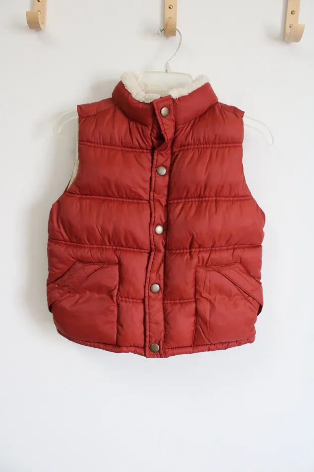 Earrings Gymboree Dark Orange Fleece Lined Puffer Vest Youth M 78 Gymboree