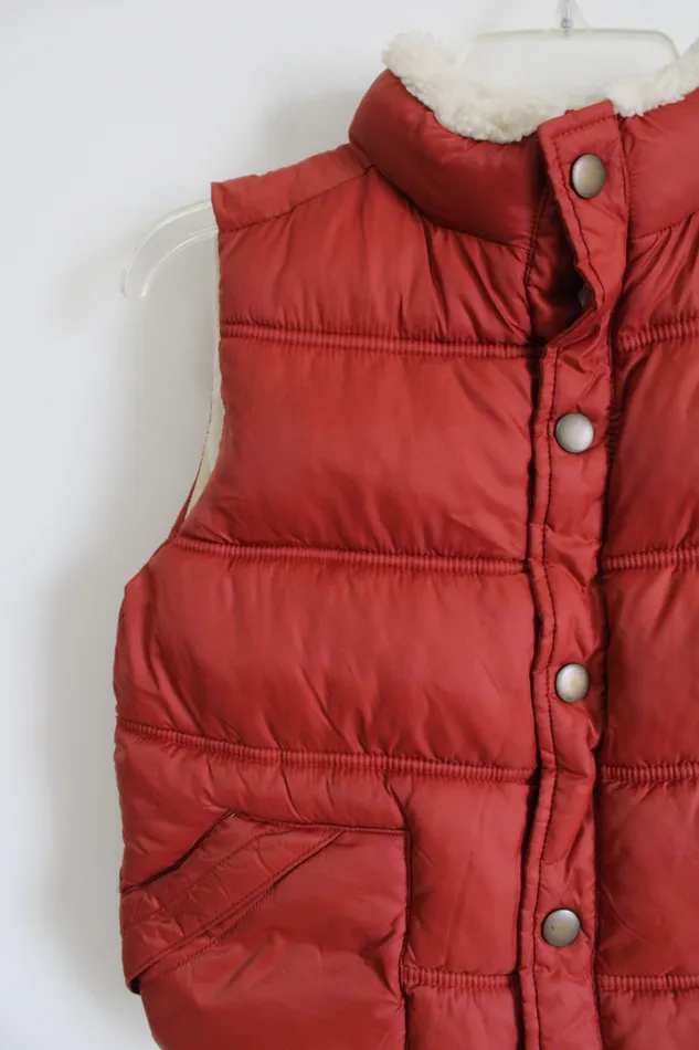 Earrings Gymboree Dark Orange Fleece Lined Puffer Vest Youth M 78 Gymboree