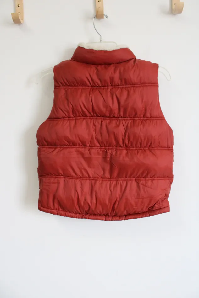Earrings Gymboree Dark Orange Fleece Lined Puffer Vest Youth M 78 Gymboree