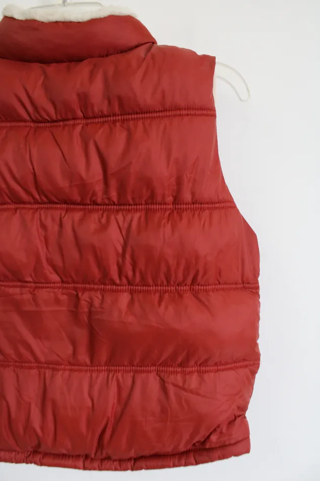 Earrings Gymboree Dark Orange Fleece Lined Puffer Vest Youth M 78 Gymboree